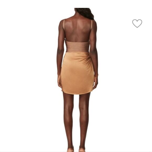 Herve Leger Draped Silk Cut Out Mini Dress NWT Size 8 - Picture 2 of 11